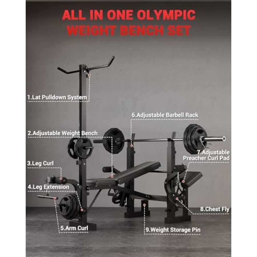 Home Gym 8-in-1 Foldable Weigh - Home Gym Leg Extension recension och pris
