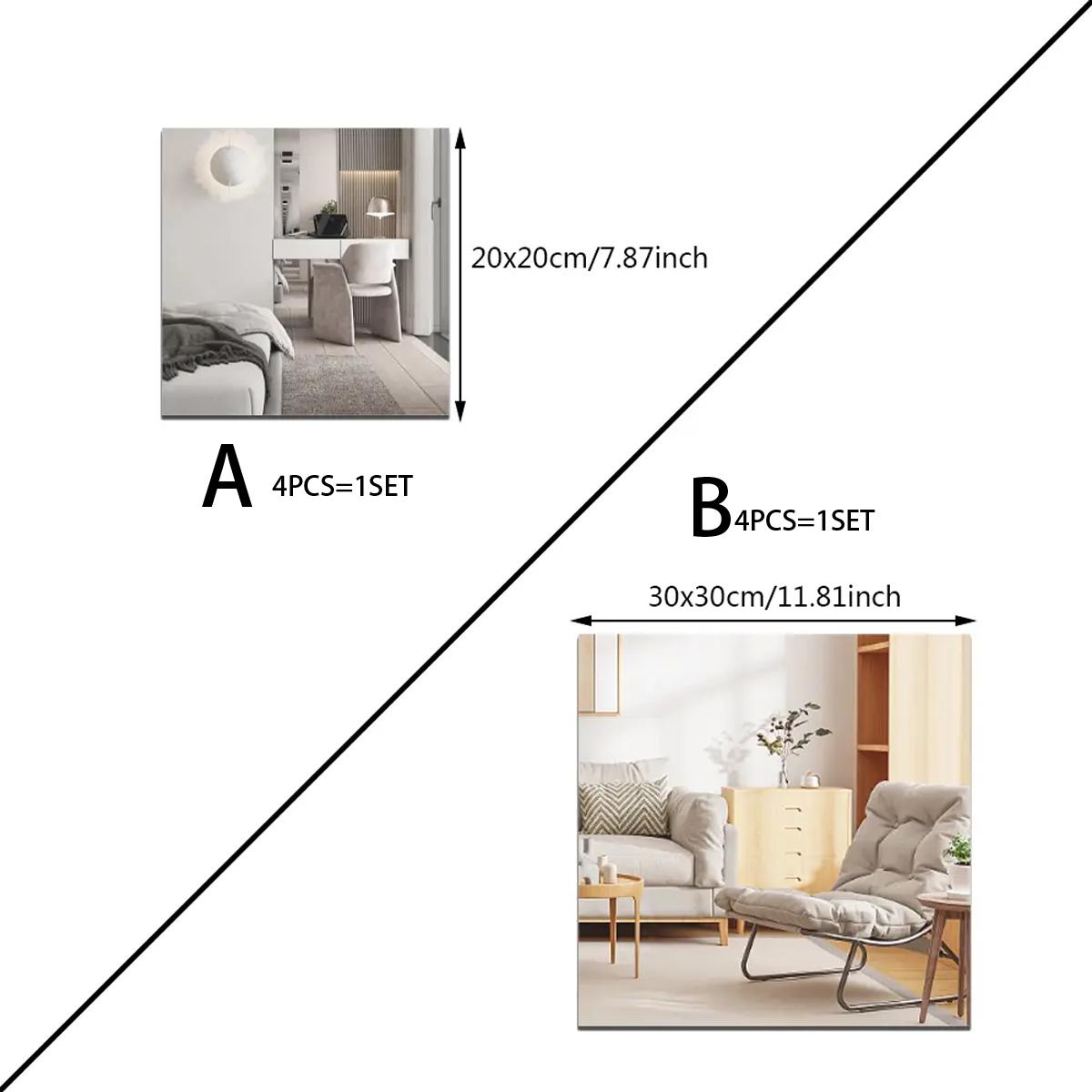 4Pcs Acrylic Mirror Wall Stick - Home Gym For Kids recension och pris