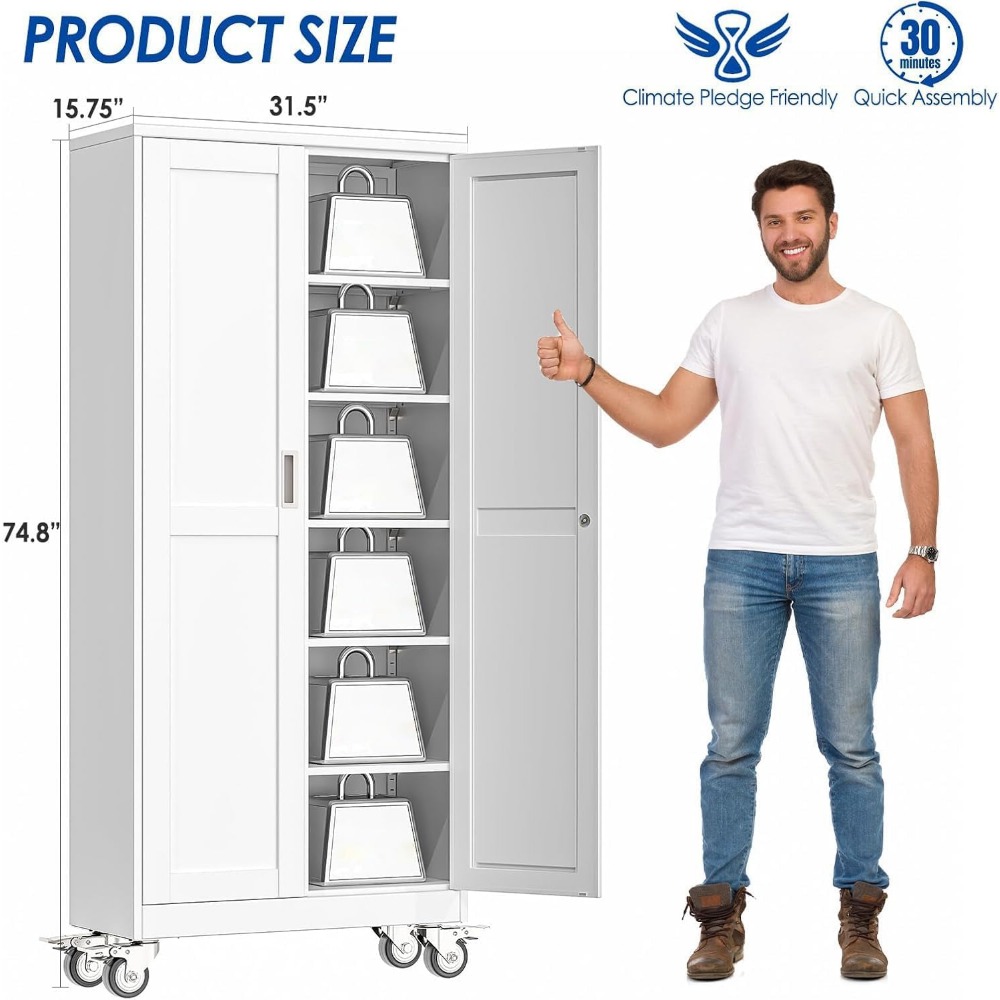 Lockable 75” Steel Tool Cabine - Home Gym Garage recension och pris