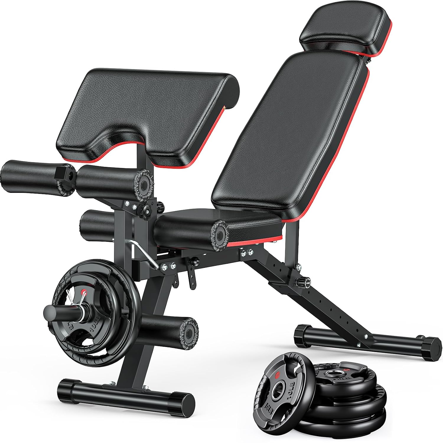 Adjustable Weight Bench with L - Home Gym Leg Extension recension och pris