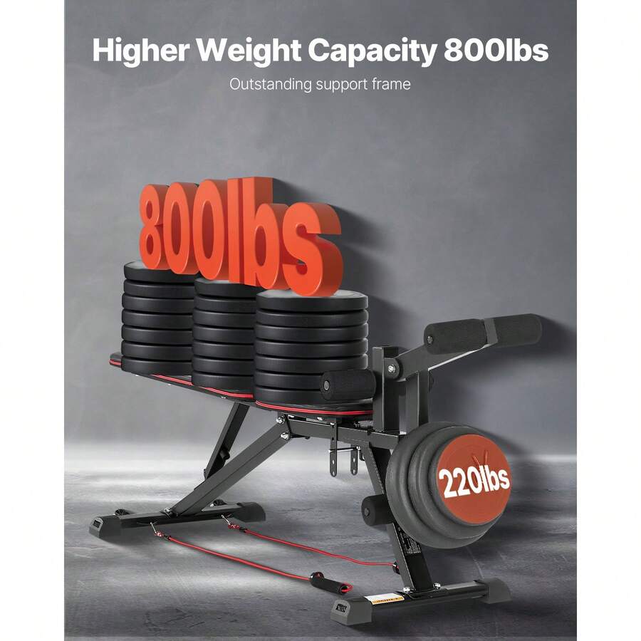 Weight Bench, 800lbs Adjustabl - Home Gym Leg Extension recension och pris