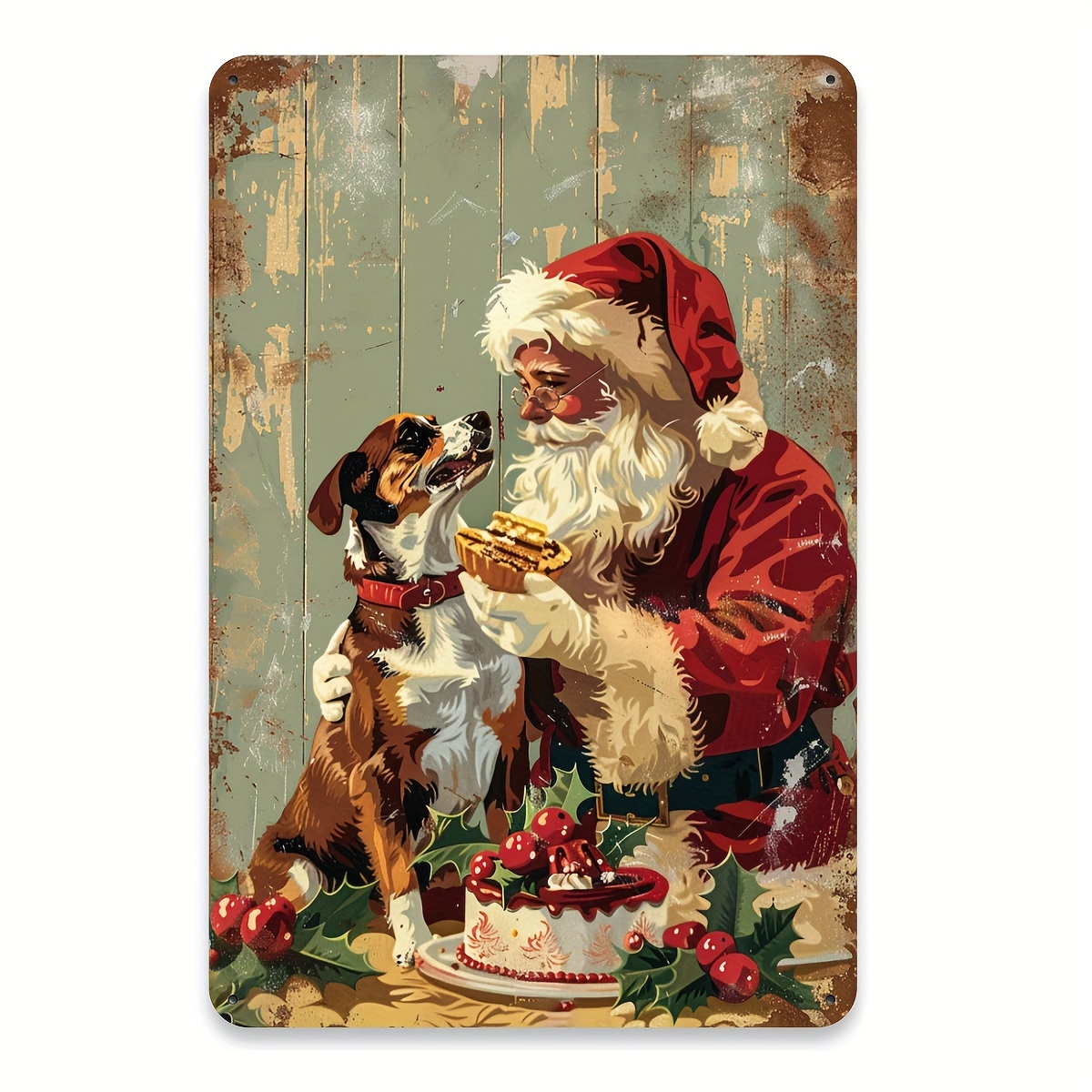 Vintage Christmas Santa and Do - Home Gym Garage recension och pris