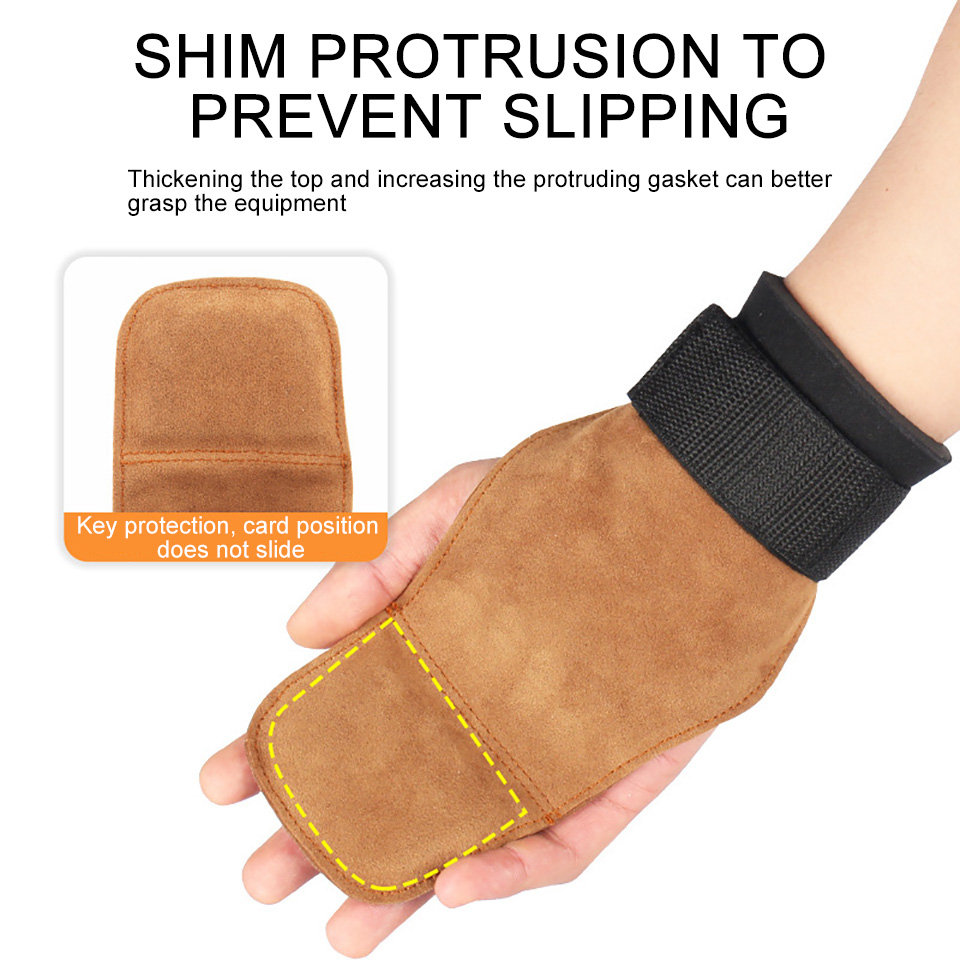 1Pcs Cowhide Gym Gloves Anti-S - Lifting Straps Wrist recension och pris