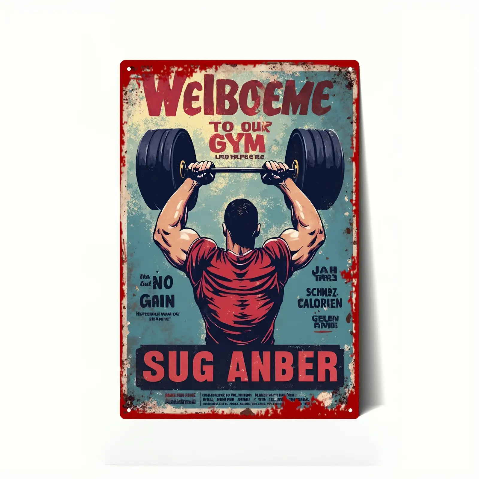 Vintage Gym Tin Sign - Welcome - Home Gym Garage recension och pris