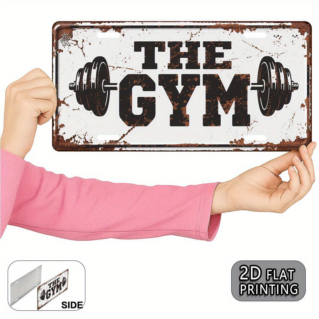 Vintage The Gym Metal License  - Home Gym Garage recension och pris