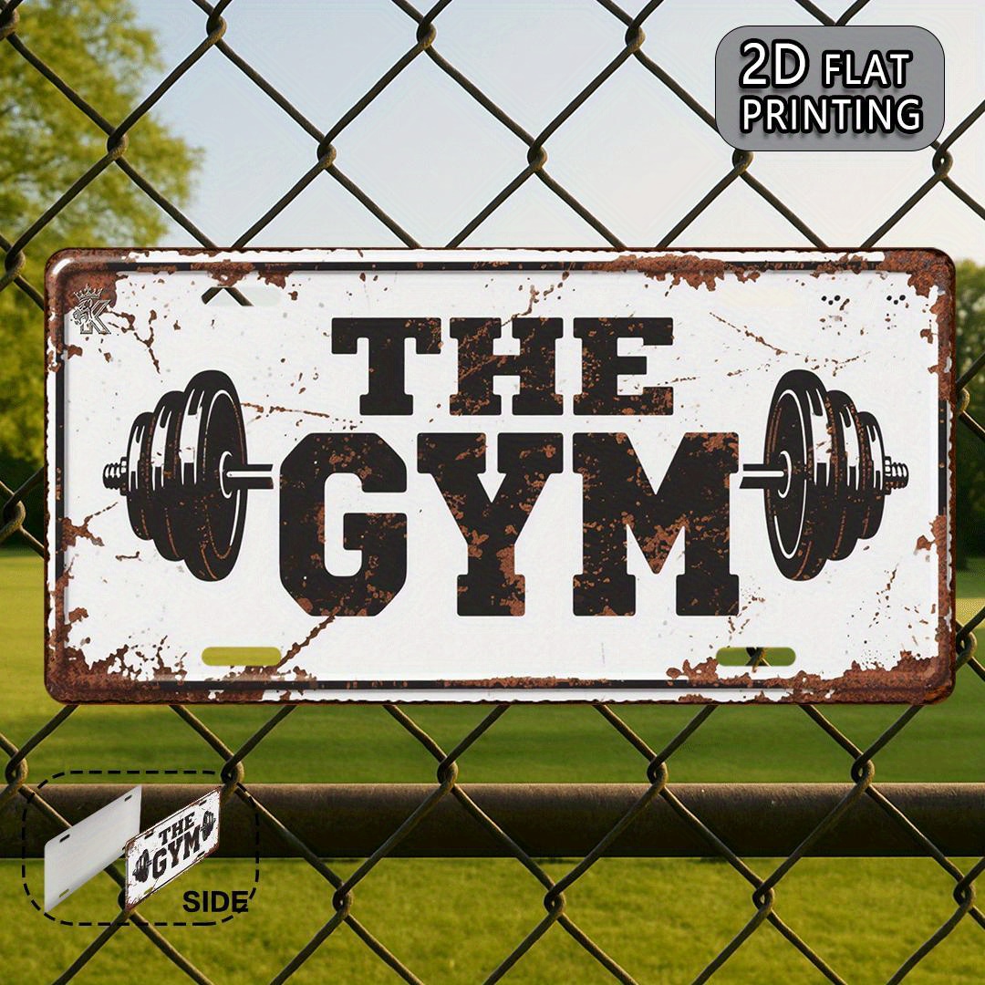 Vintage The Gym Metal License  - Home Gym Garage recension och pris