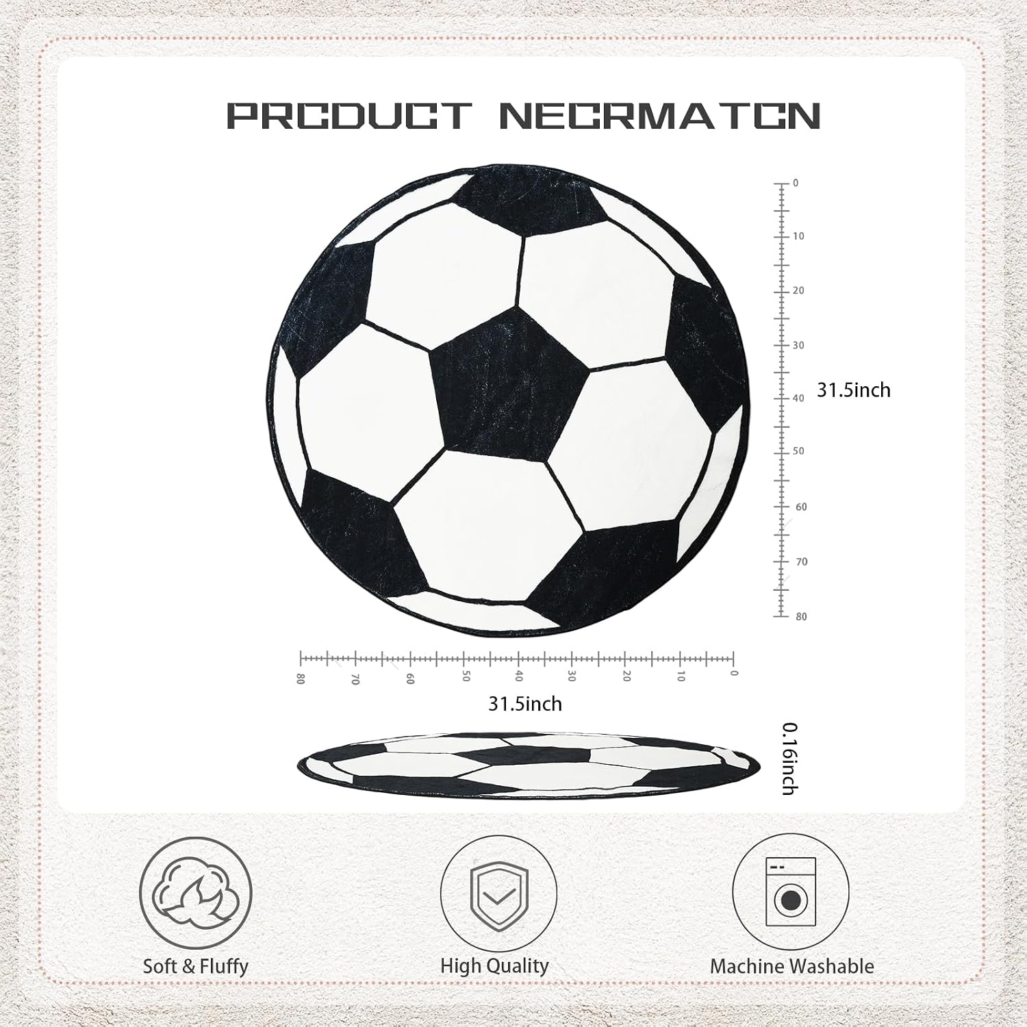 Plush Round Soccer Ball Design - Home Gym For Kids recension och pris